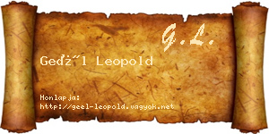 Geél Leopold névjegykártya